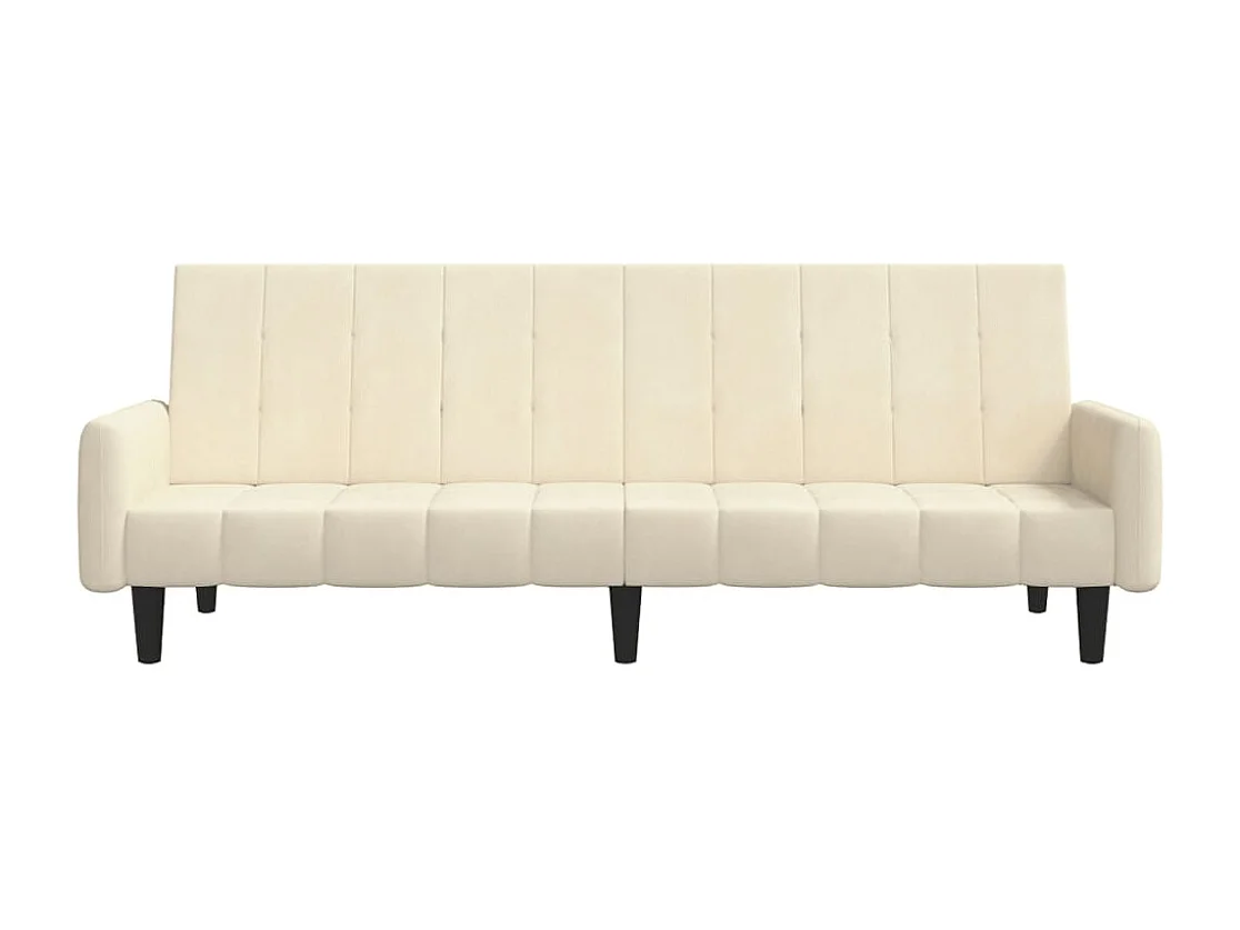 Schlafsofa 2-Sitzer Creme Samt