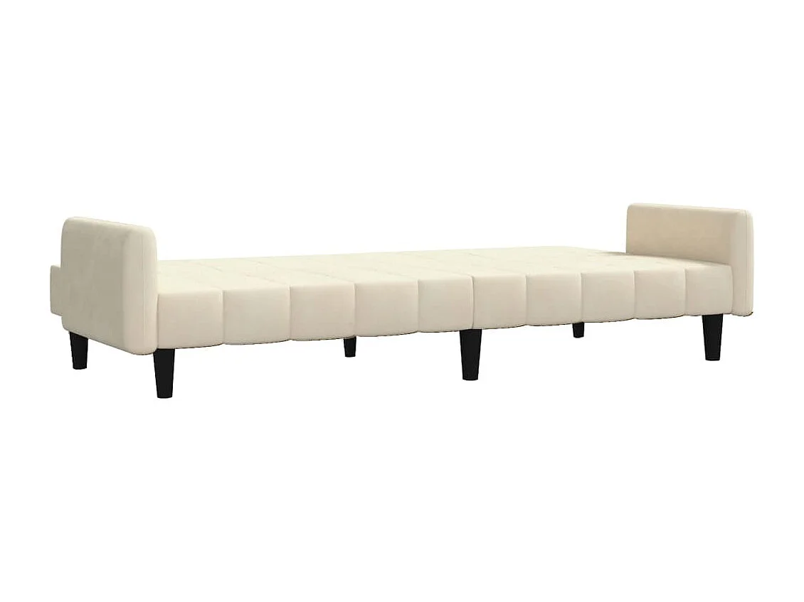 Schlafsofa 2-Sitzer Creme Samt