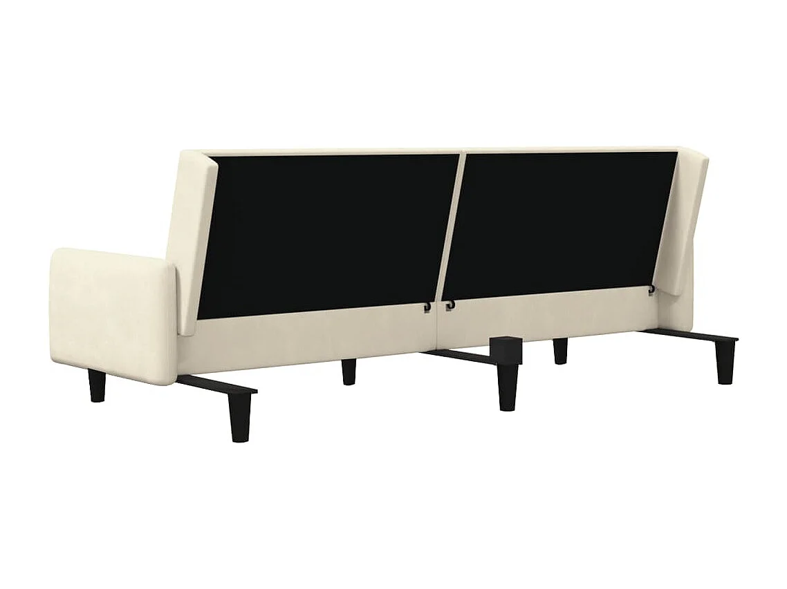 Schlafsofa 2-Sitzer Creme Samt