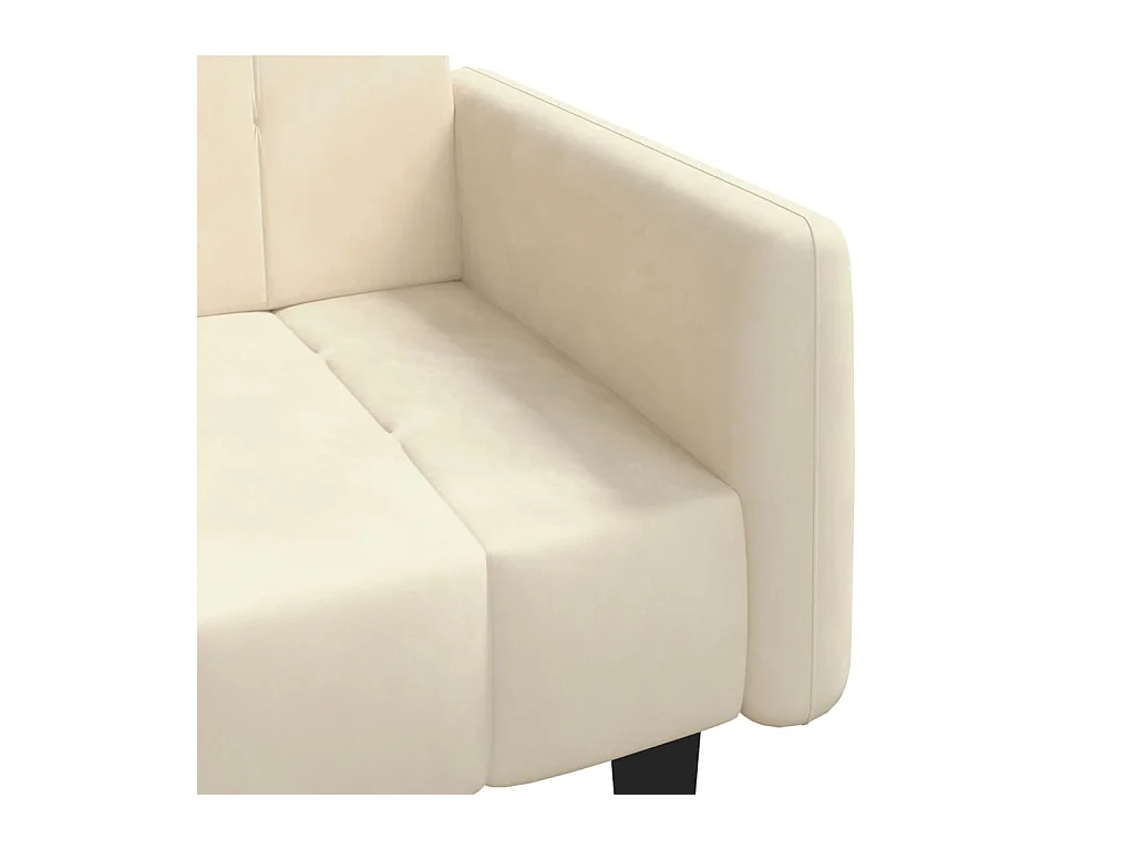 Schlafsofa 2-Sitzer Creme Samt