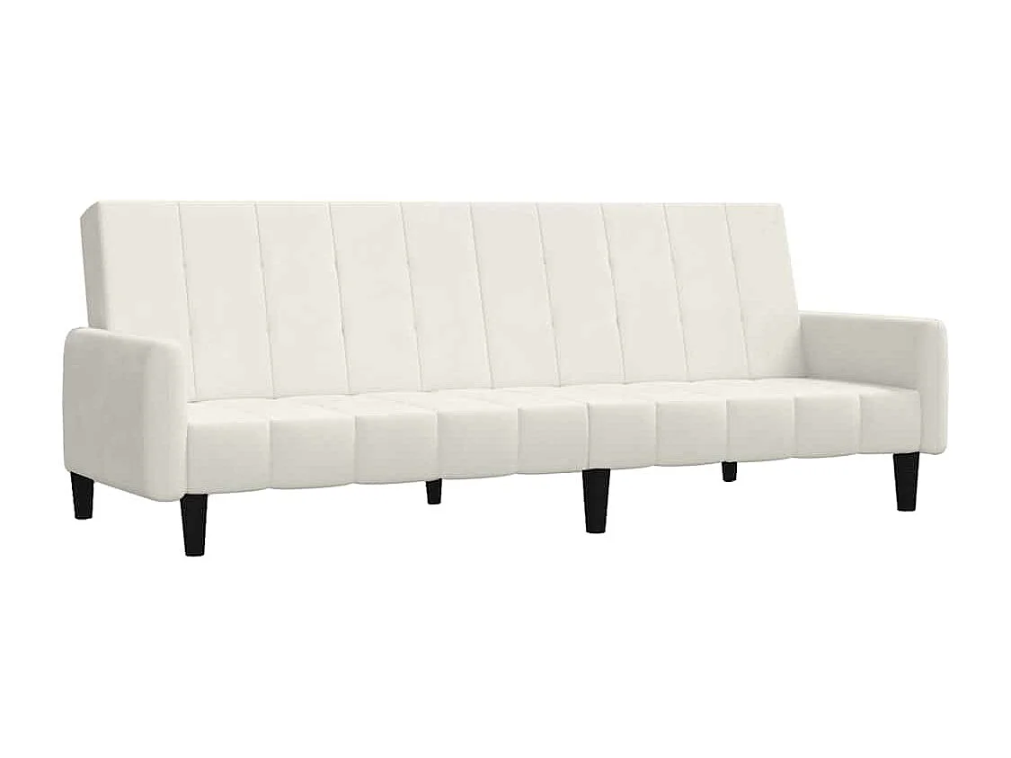 Canapé-lit à 2 places crème velours
