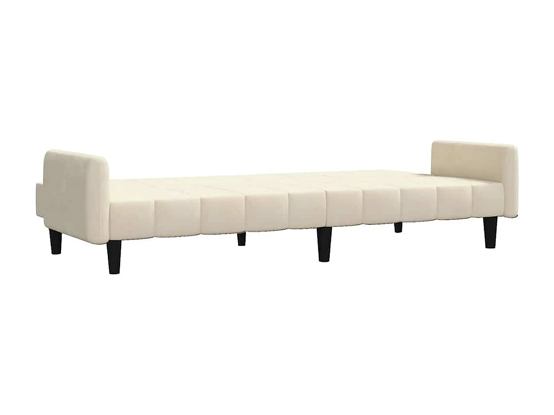 Canapé-lit à 2 places crème velours