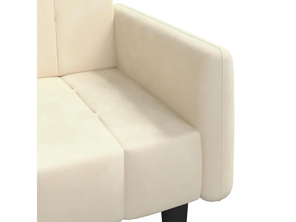 Canapé-lit à 2 places crème velours