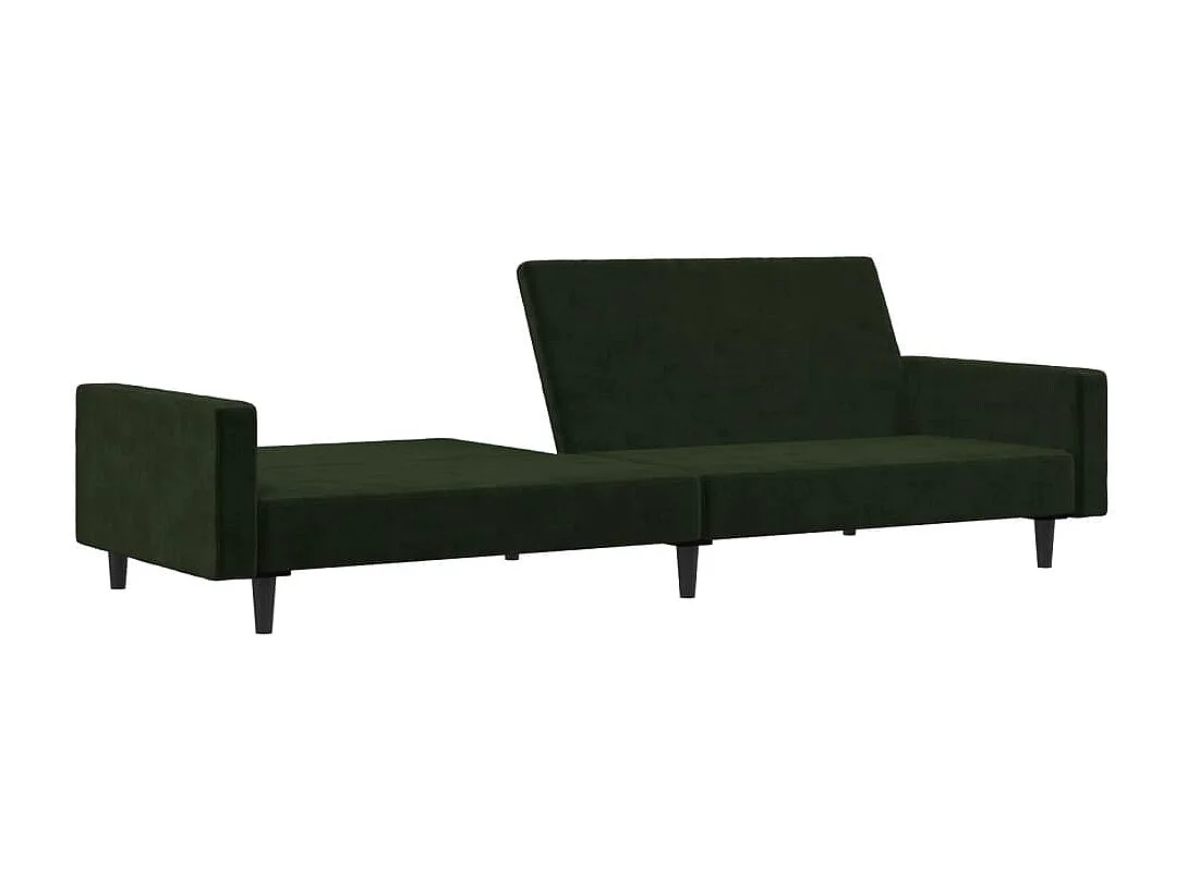 Schlafsofa 2-Sitzer Dunkelgrün Samt