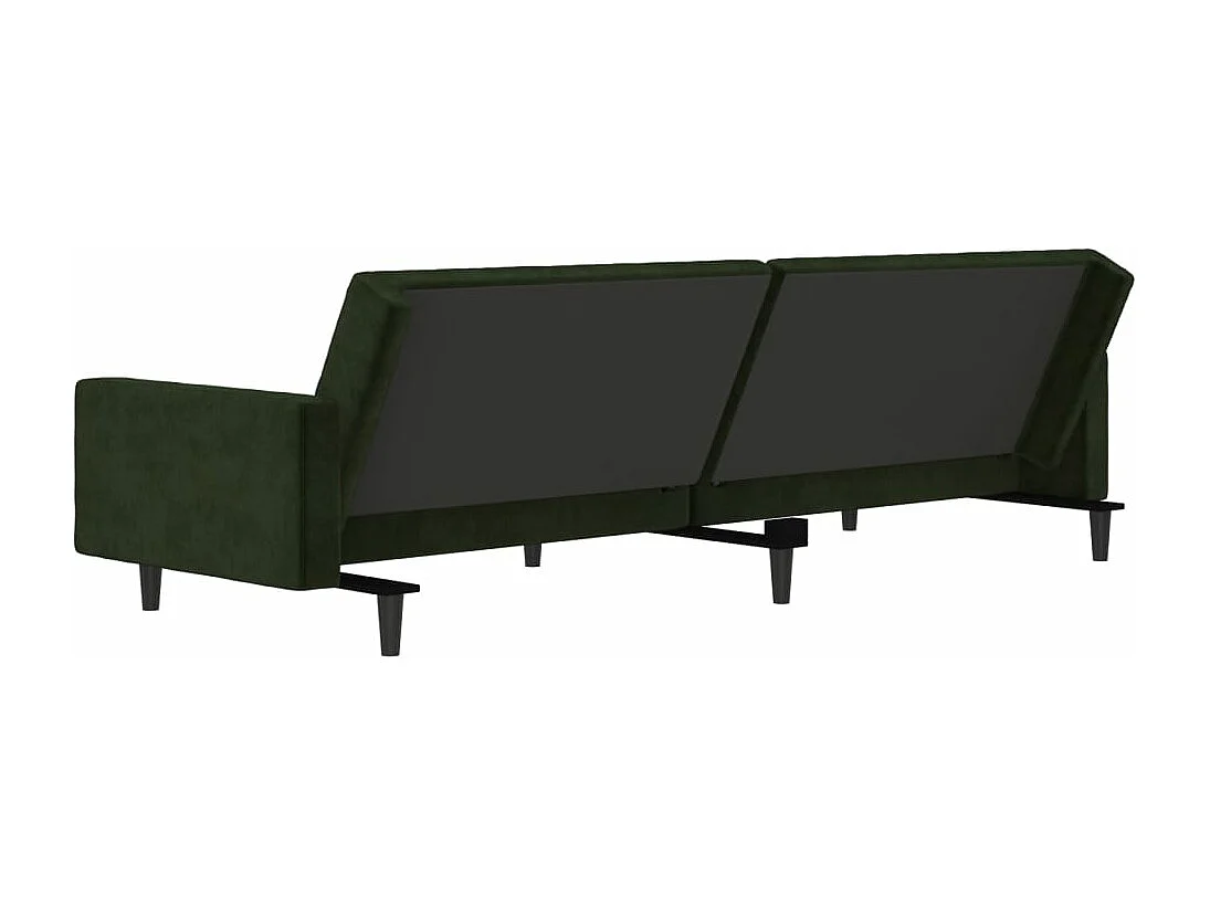 Schlafsofa 2-Sitzer Dunkelgrün Samt