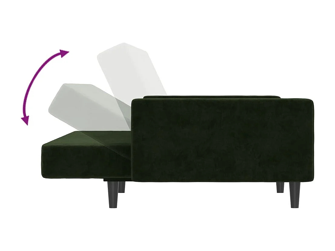 Sofá cama de 2 plazas terciopelo verde oscuro