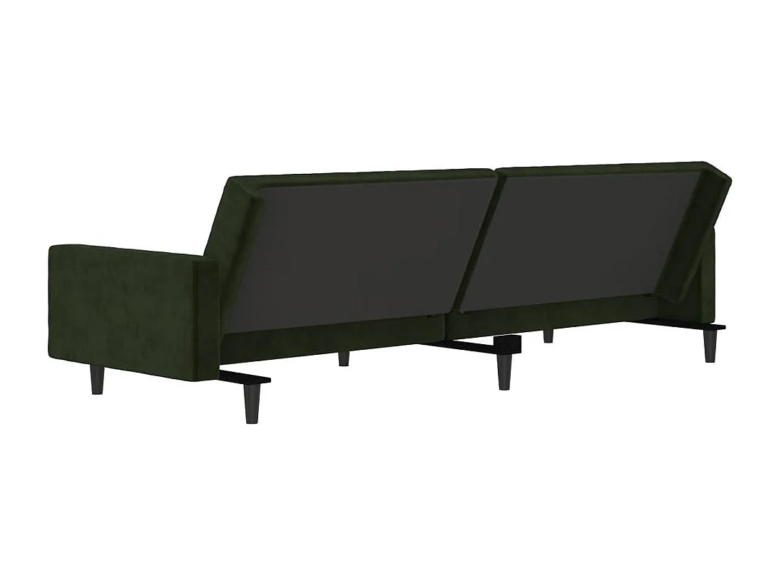 Sofá cama de 2 plazas terciopelo verde oscuro