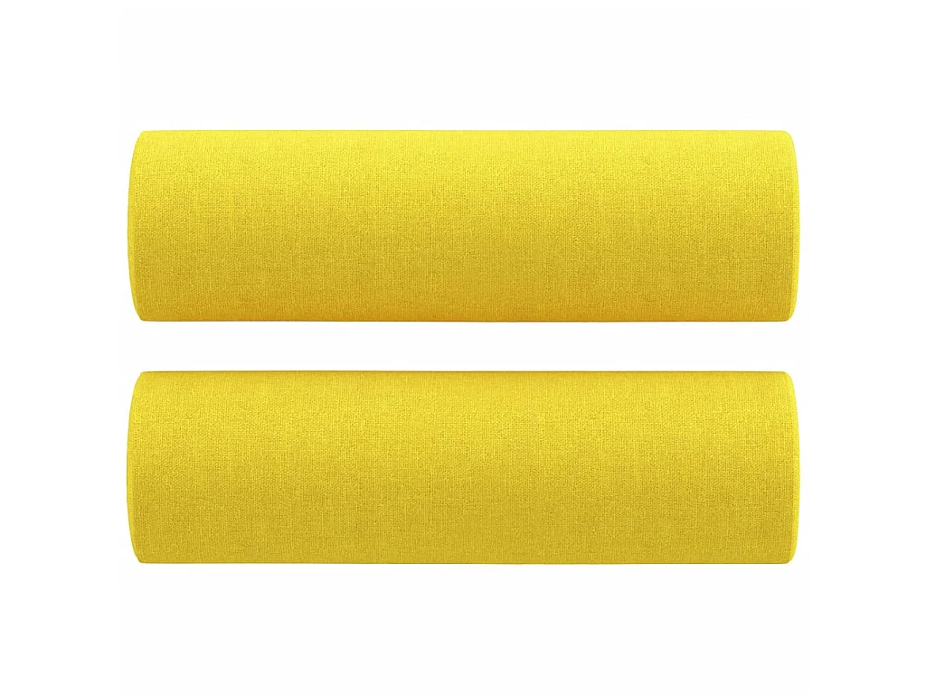 Ensemble de canapés 3 pcs avec coussins jaune clair tissu