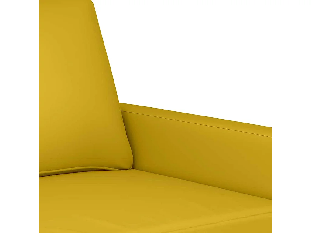 Ensemble de canapés 3 pcs avec coussins jaune velours