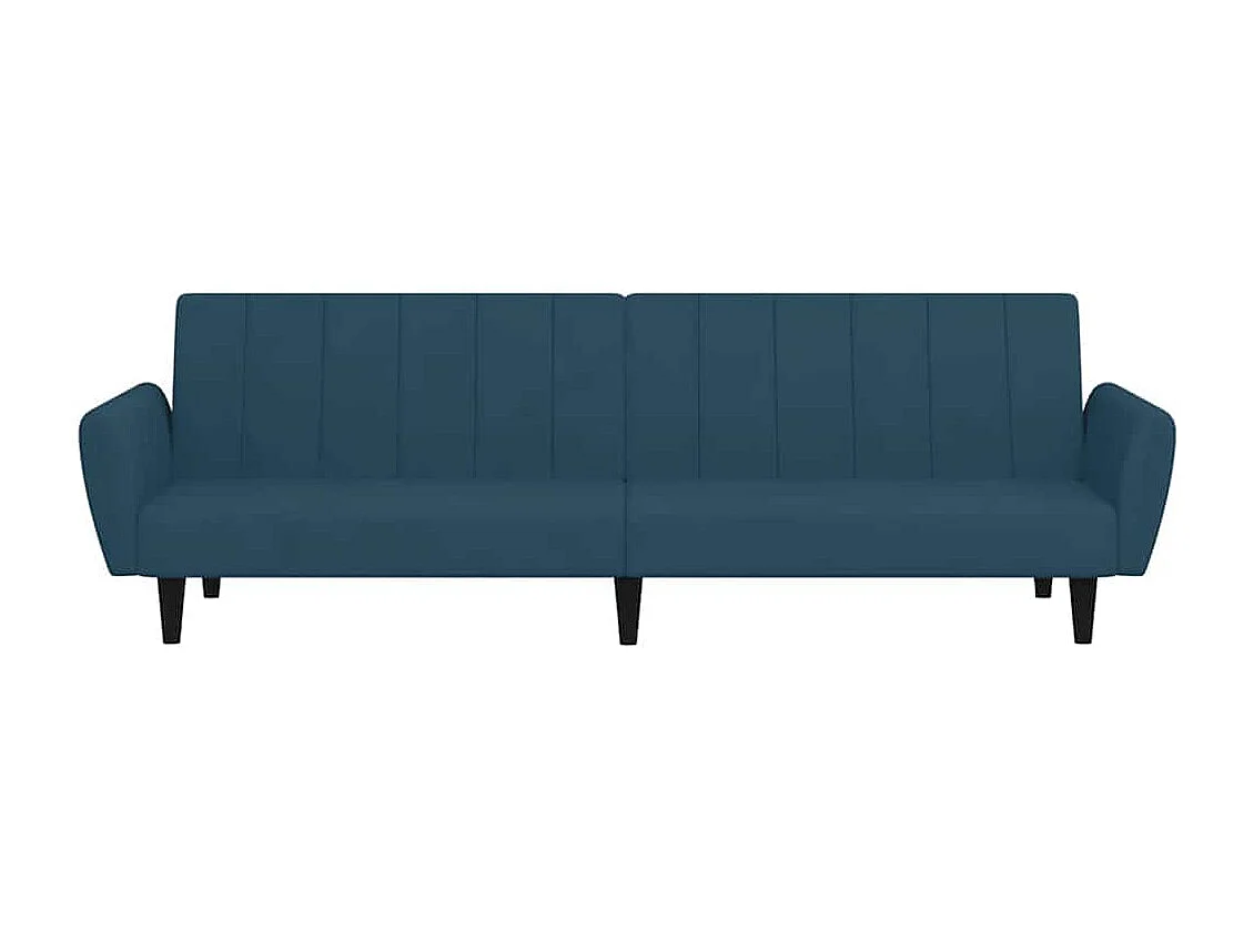 Canapé-lit à 2 places Bleu Velours