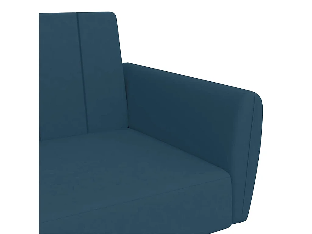 Canapé-lit à 2 places Bleu Velours