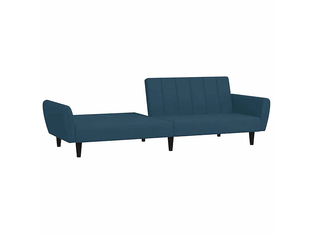 Schlafsofa 2-Sitzer Blau Samt