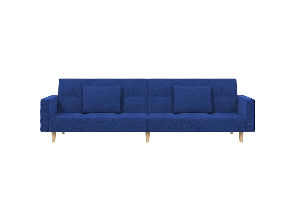 Canapé convertible clic-clac 2 places en tissu bleu
