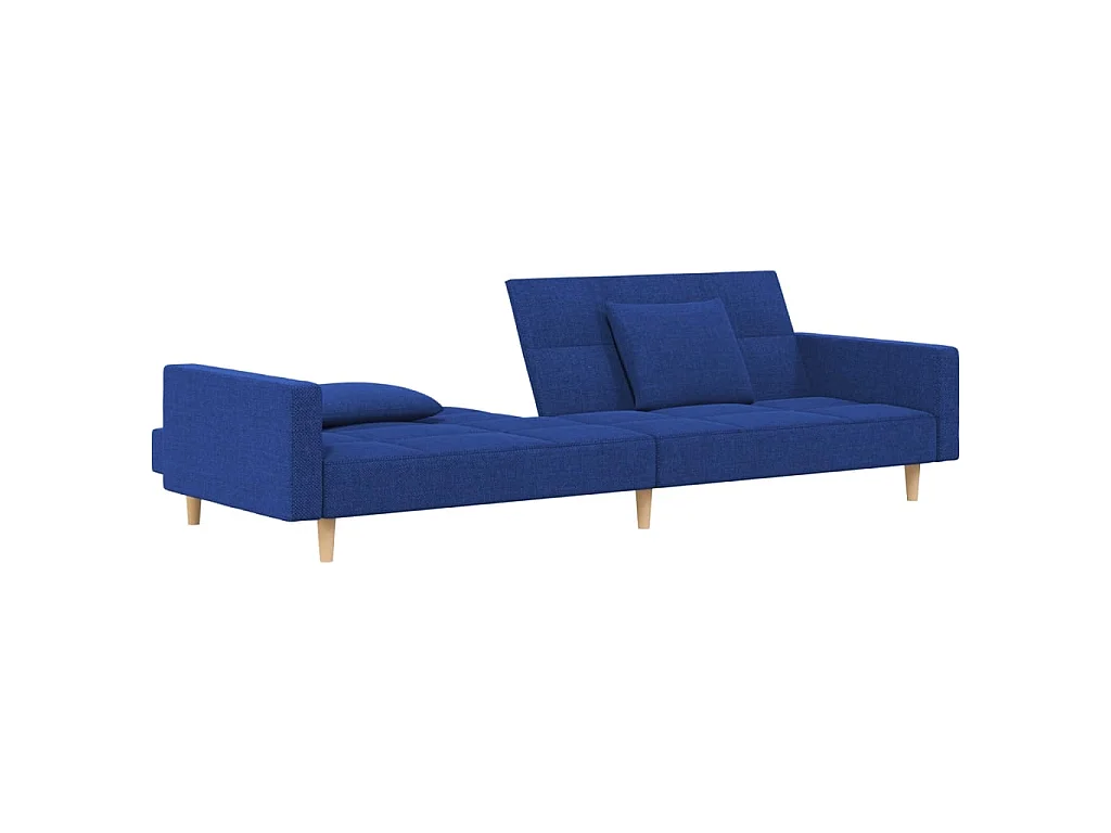 Canapé convertible clic-clac 2 places en tissu bleu