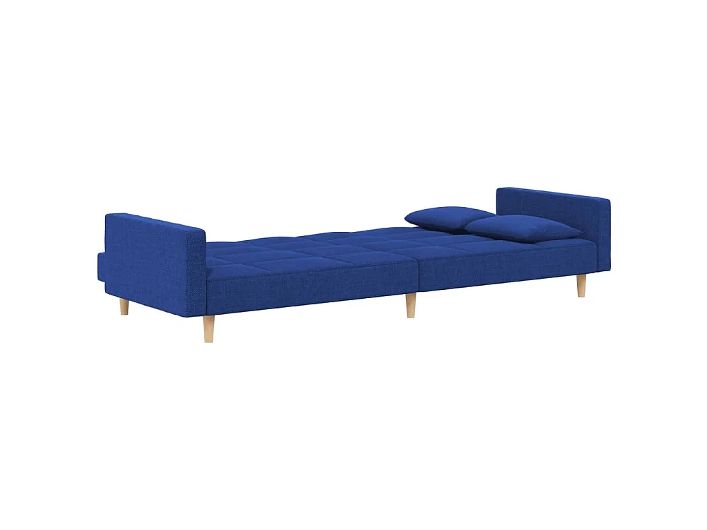 Canapé convertible clic-clac 2 places en tissu bleu