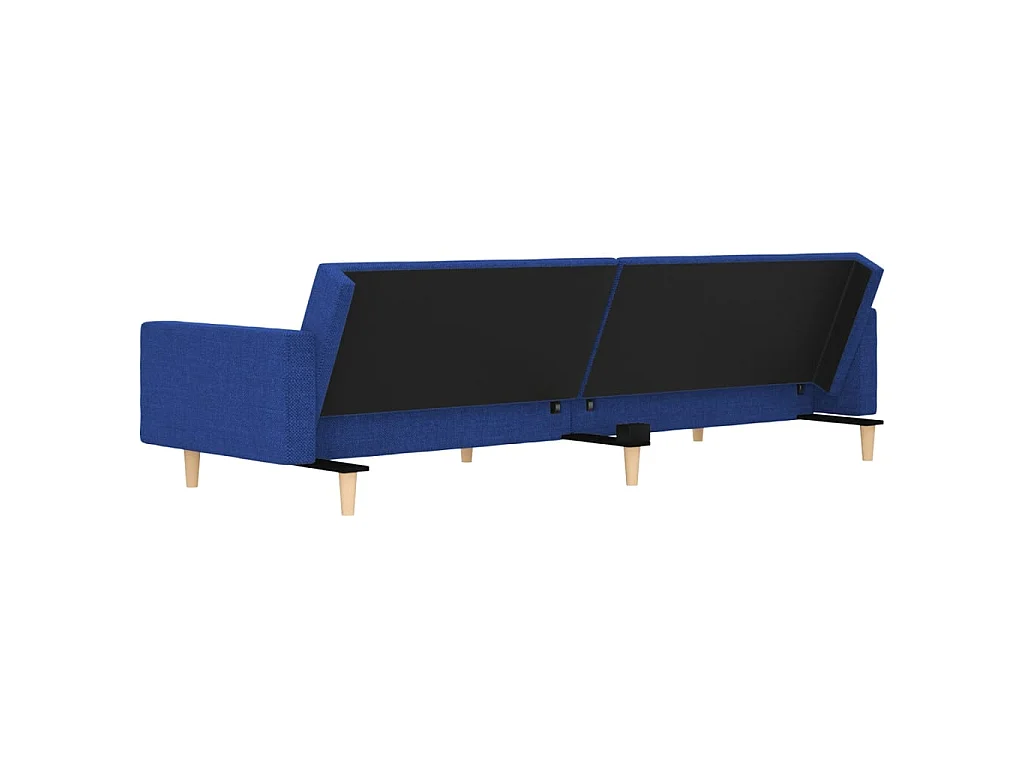 Canapé convertible clic-clac 2 places en tissu bleu