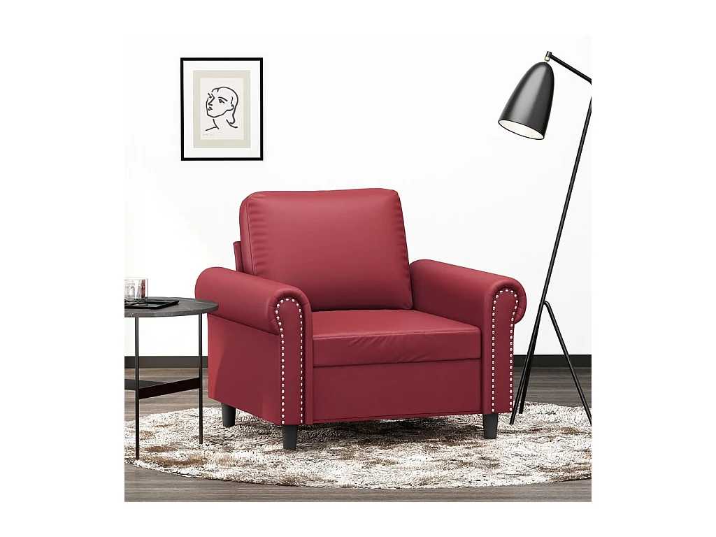Fauteuil Rouge bordeaux 60 cm Similicuir
