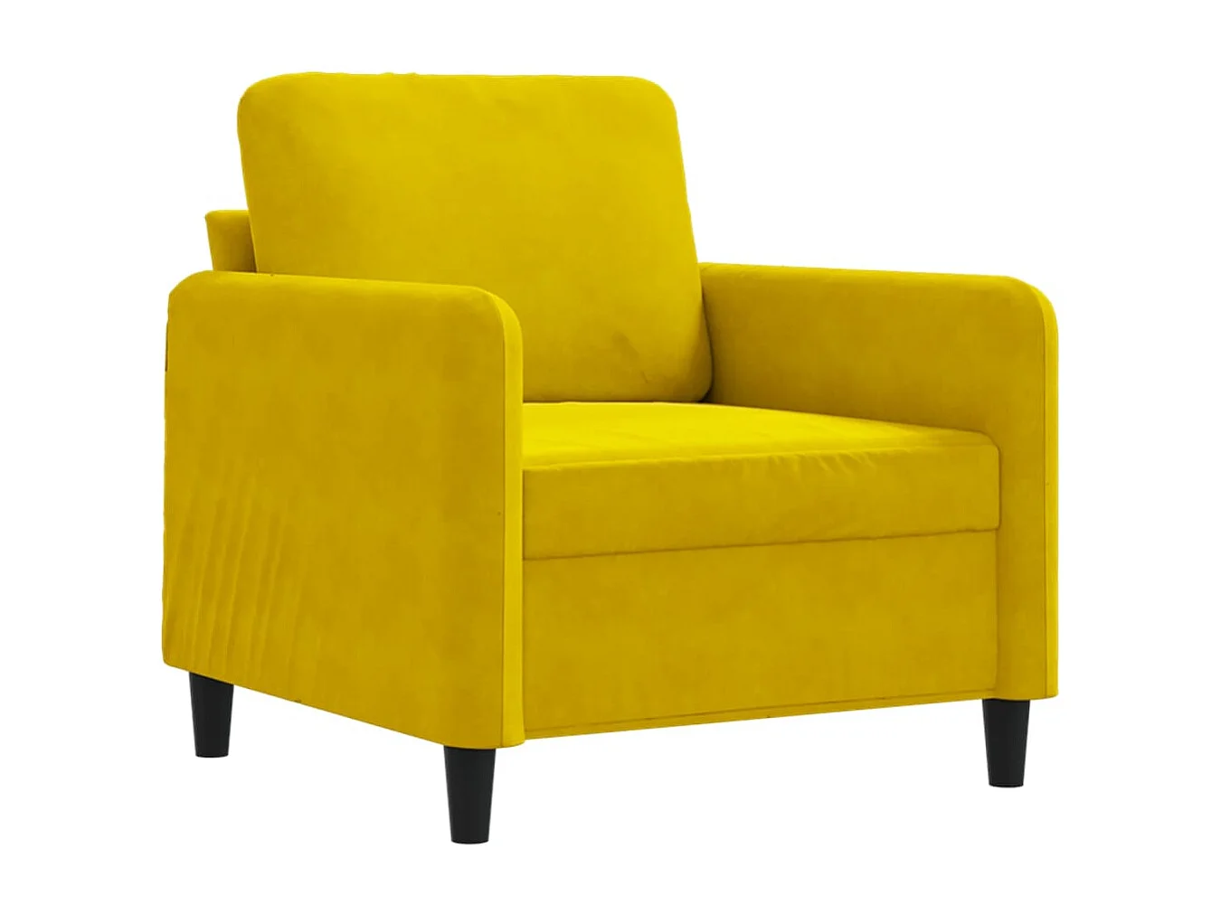 Sillón de terciopelo amarillo 60 cm