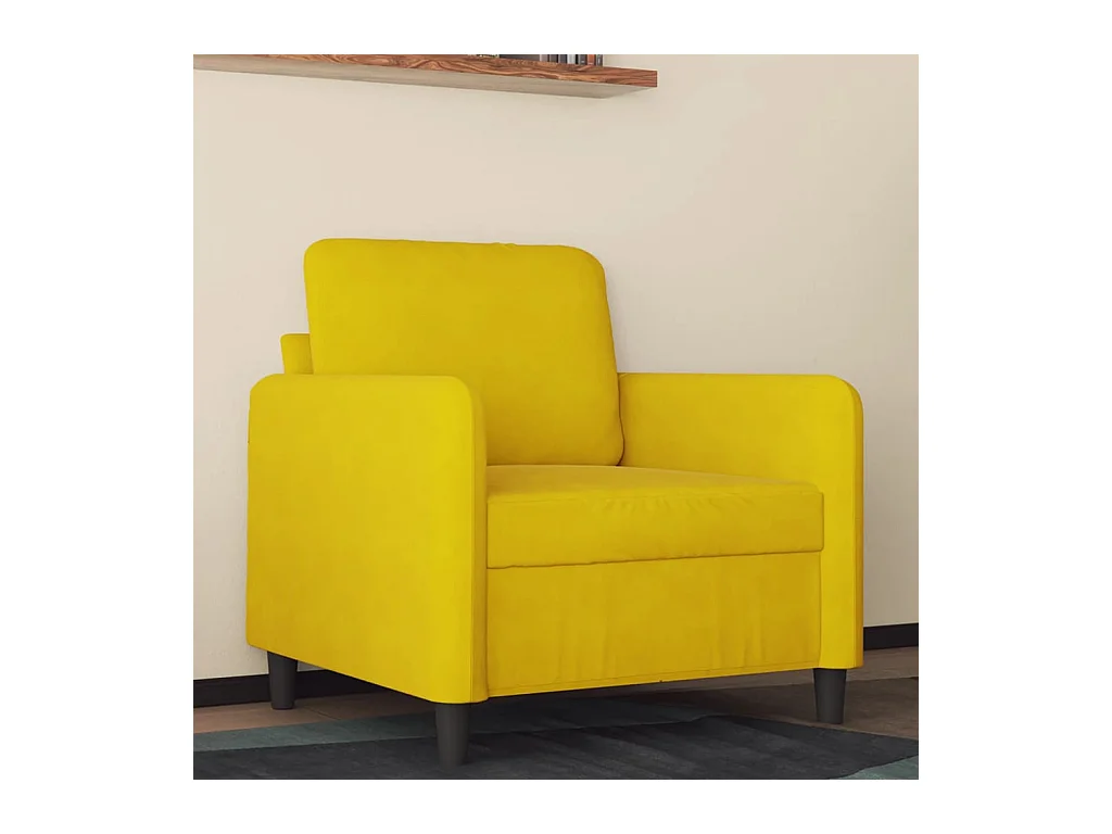 Fauteuil Jaune 60 cm Velours