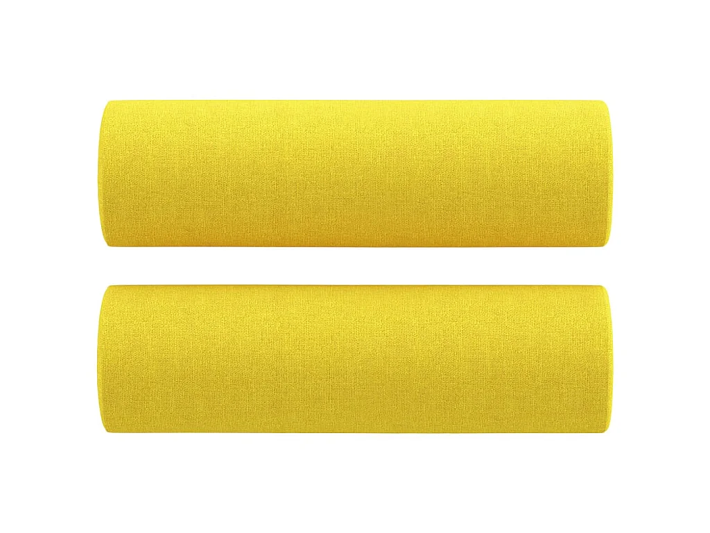 Canapé 2 places avec oreillers jaune clair 140 cm tissu