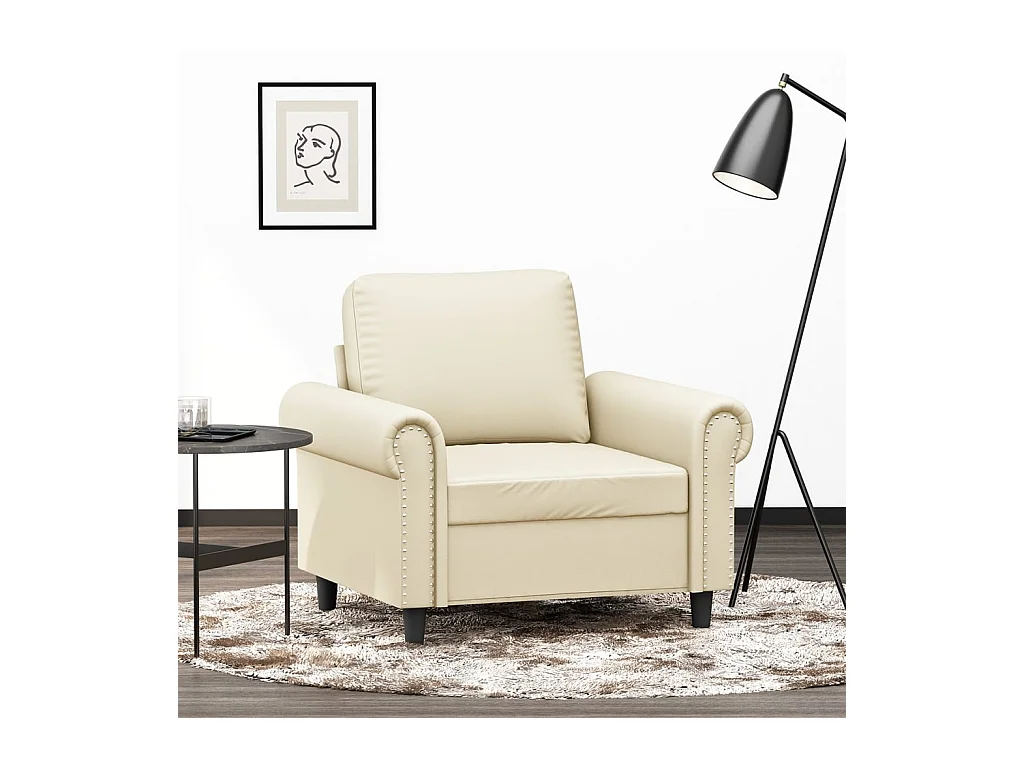 Fauteuil 60 cm kunstleer crèmekleurig