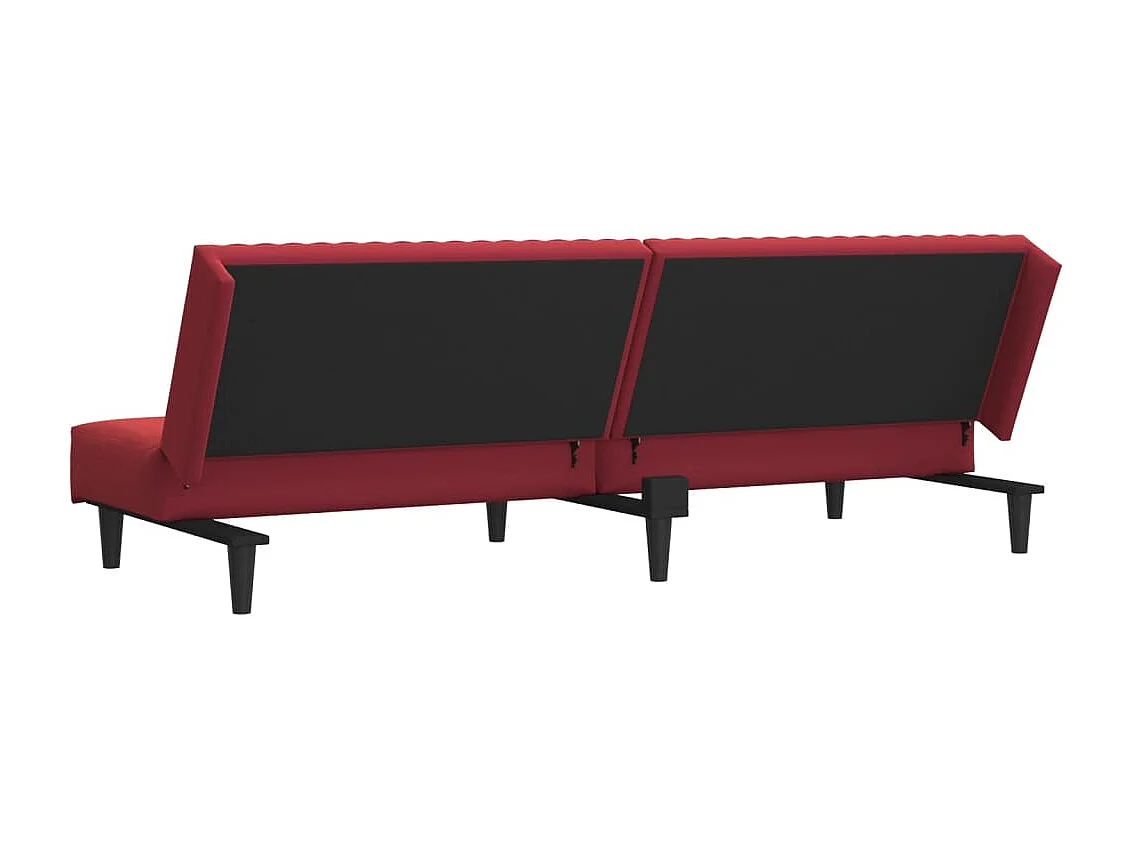 Divano Letto a 2 Posti Rosso Vino in Velluto