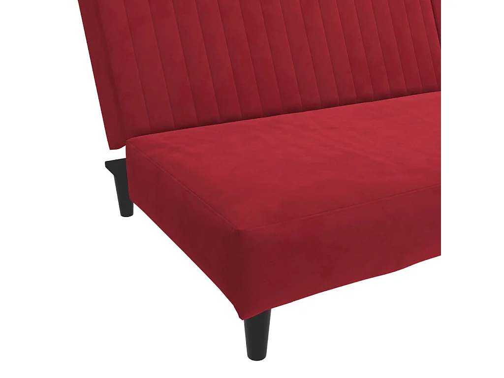 Divano Letto a 2 Posti Rosso Vino in Velluto