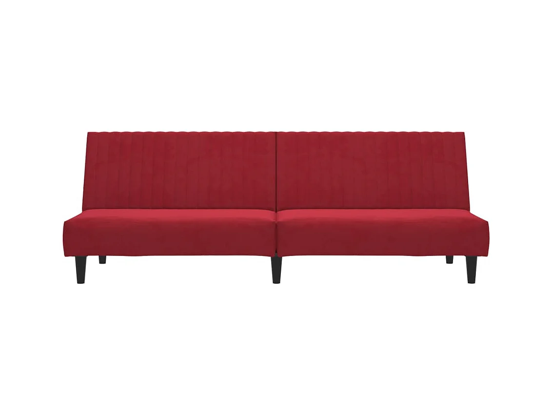 Schlafsofa 2-Sitzer Weinrot Samt