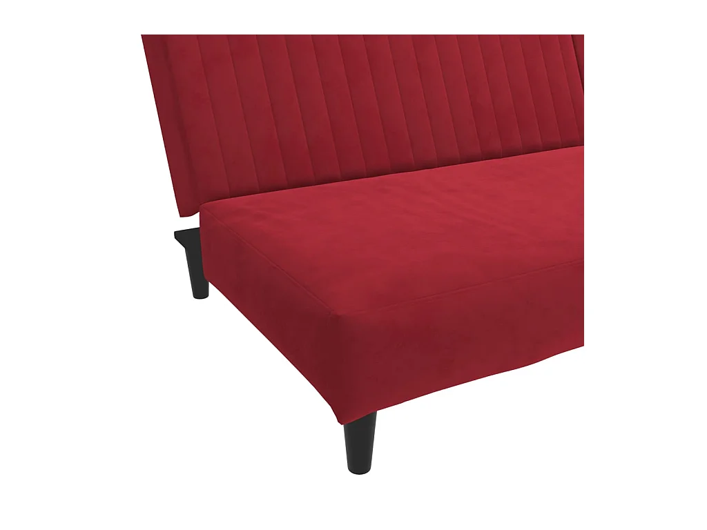 Schlafsofa 2-Sitzer Weinrot Samt