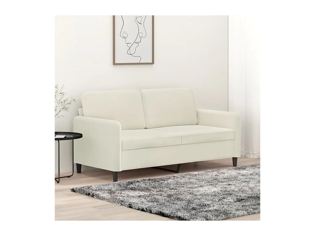Canapé à 2 places Crème 140 cm Velours