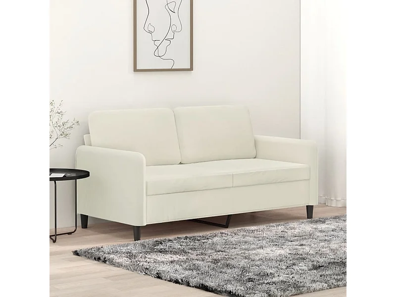 Sofá de 2 lugares veludo 140 cm cor creme