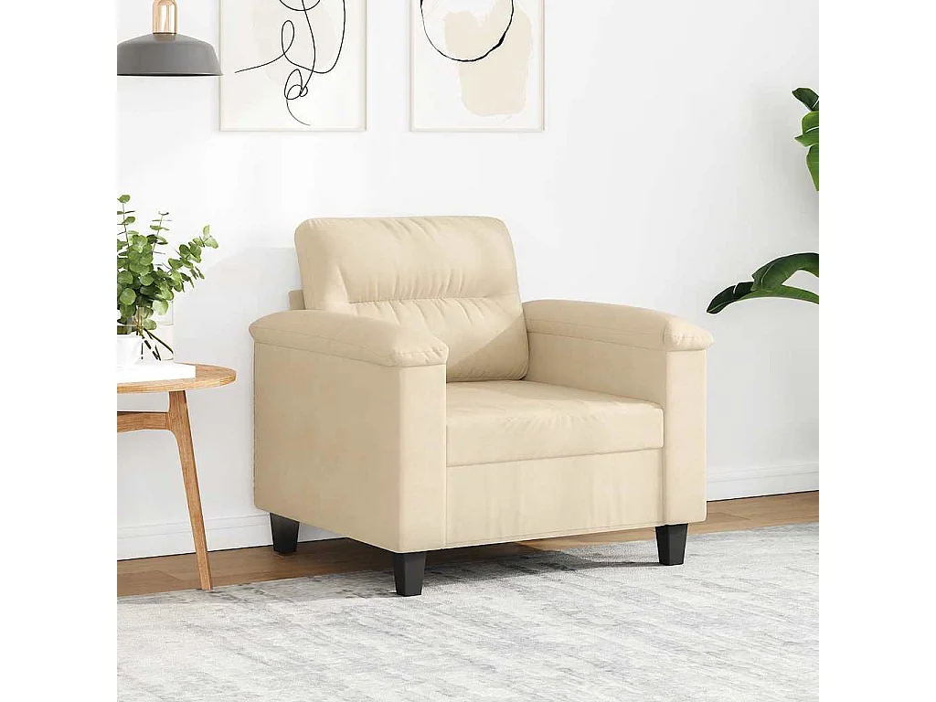 Chaise de canapé crème 60 cm tissu microfibre