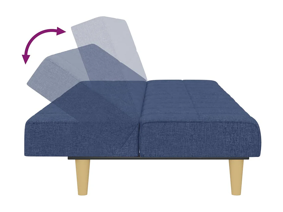 Slaapbank 2-zits stof blauw