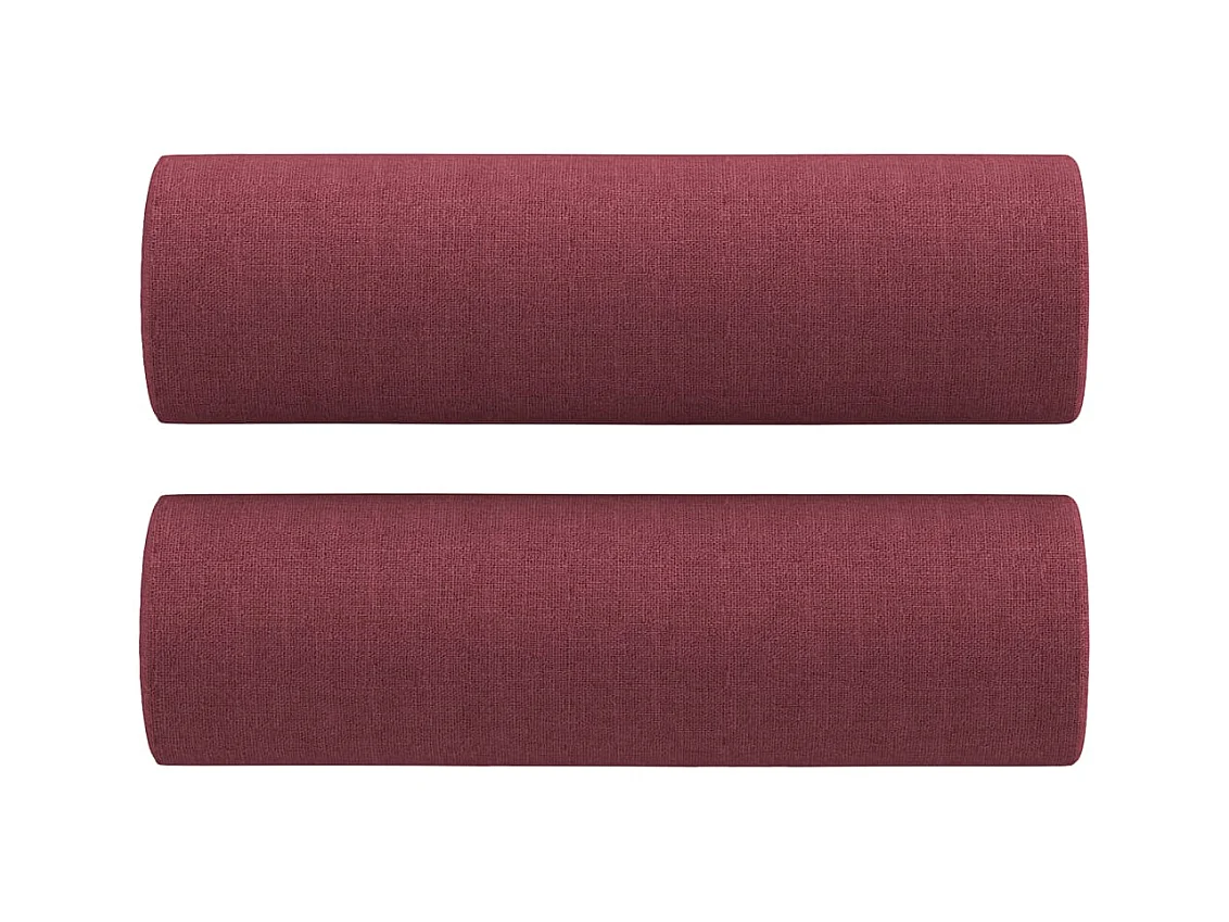 Ensemble de canapés 3 pcs avec coussins rouge bordeaux tissu