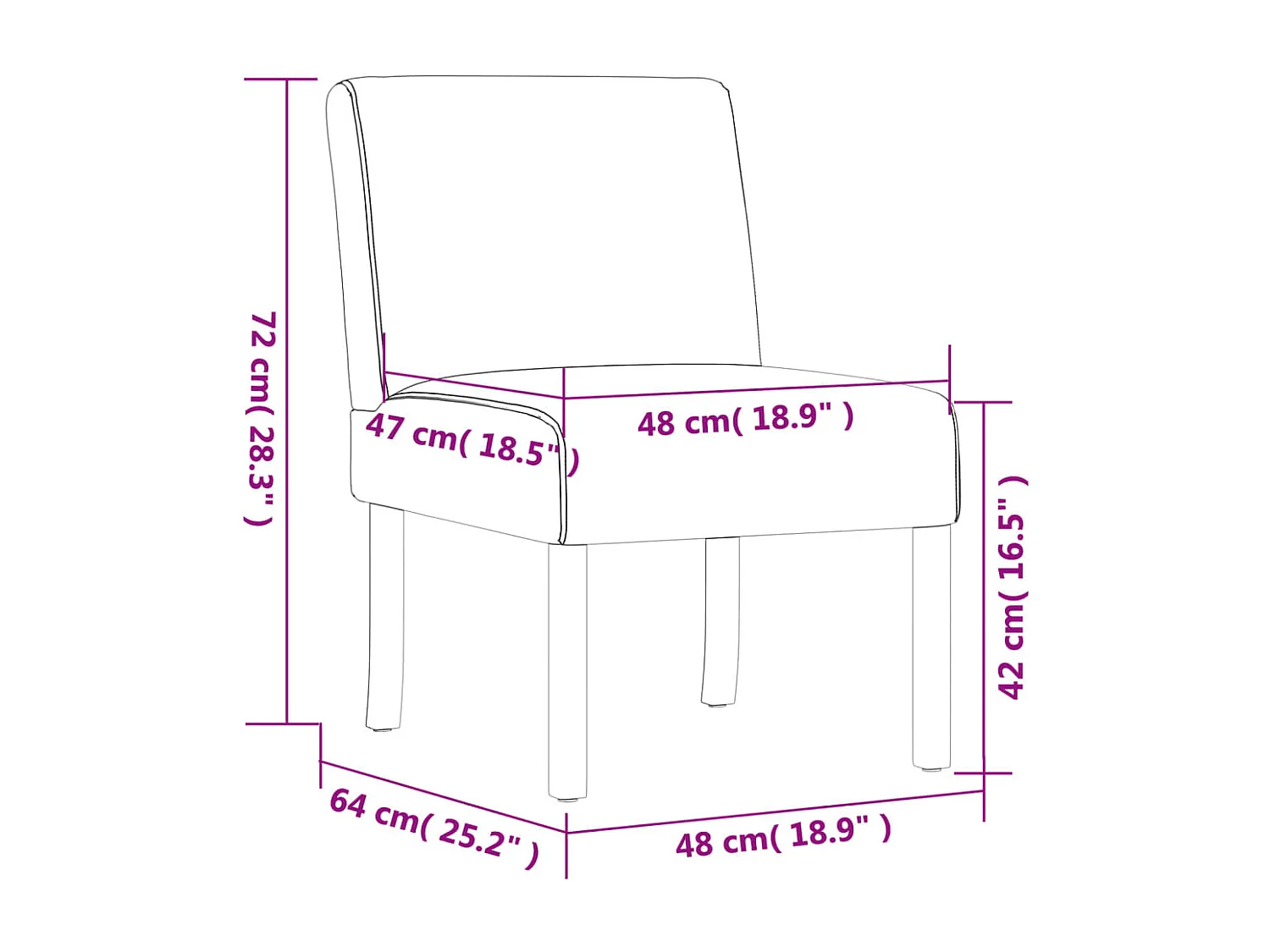 Fauteuil sans accoudoirs noir tissu