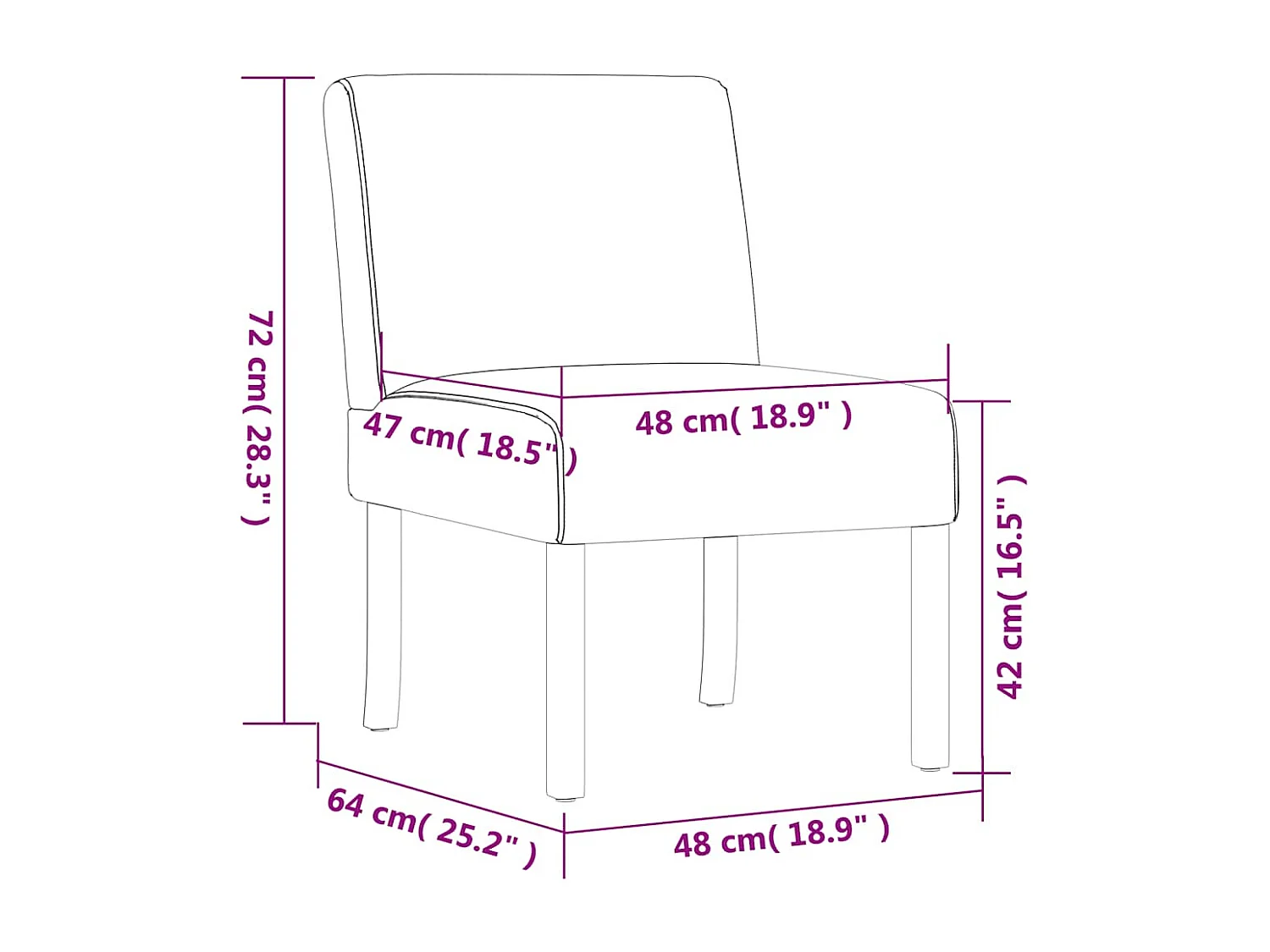 Fauteuil sans accoudoirs noir tissu