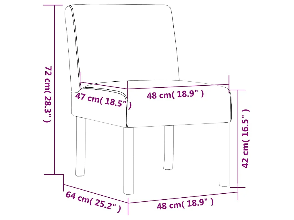 Fauteuil sans accoudoirs noir tissu