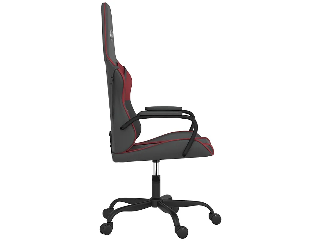 Sedia Gaming Massaggio Nero e Rosso Vino in Similpelle