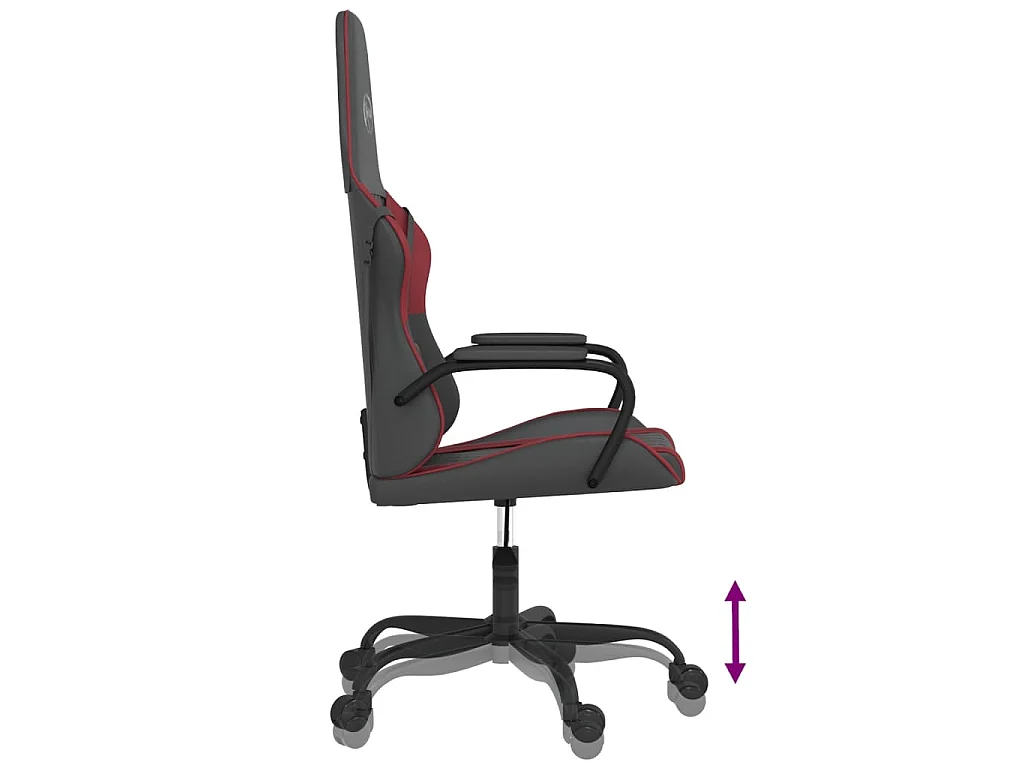 Sedia Gaming Massaggio Nero e Rosso Vino in Similpelle