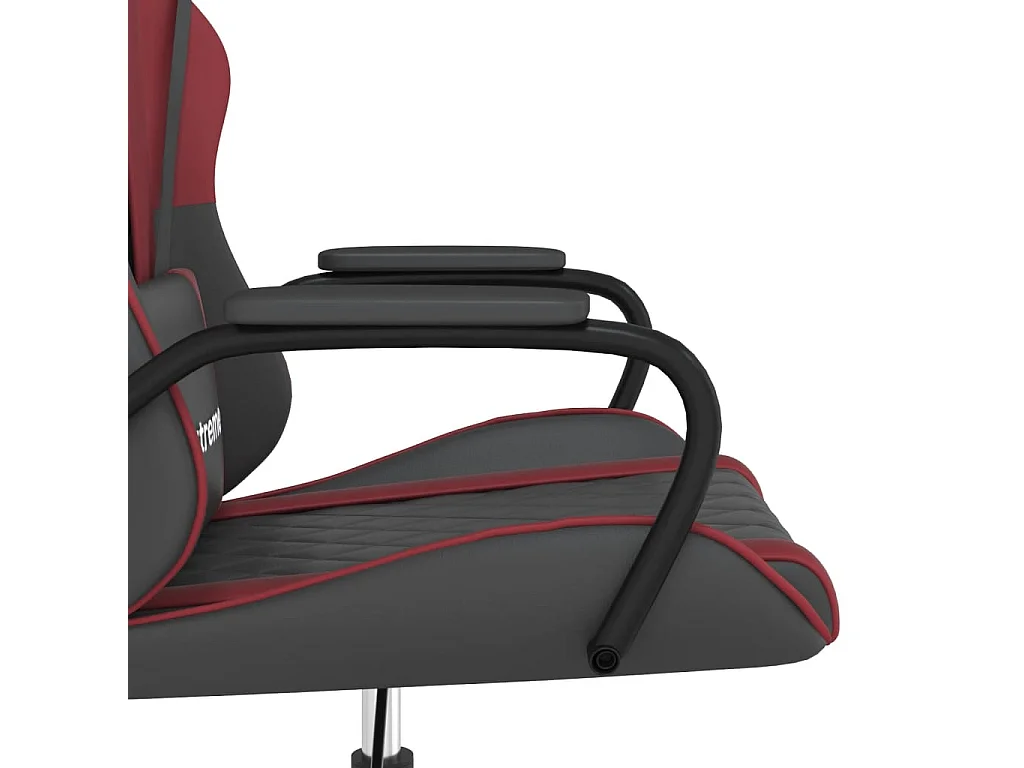 Sedia Gaming Massaggio Nero e Rosso Vino in Similpelle