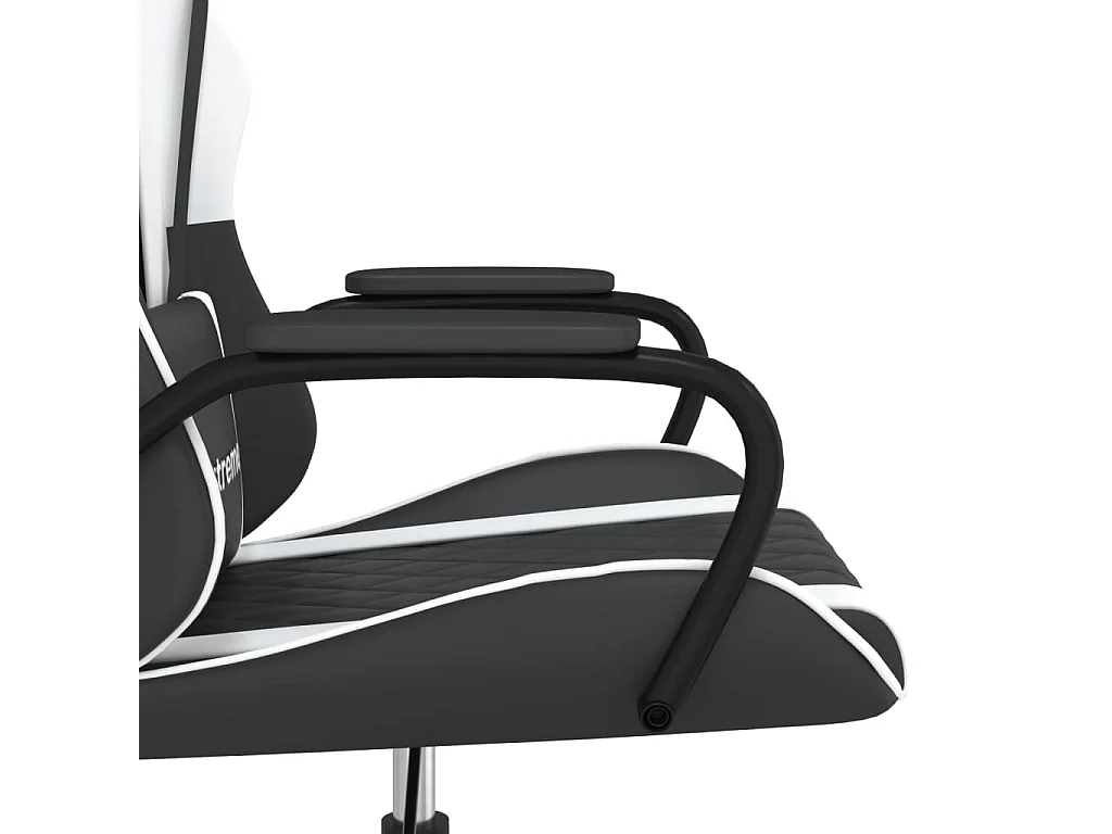 Gaming-Stuhl Schwarz und Weiß Kunstleder