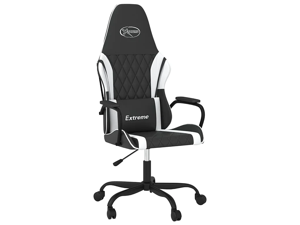 Gaming-Stuhl Schwarz und Weiß Kunstleder