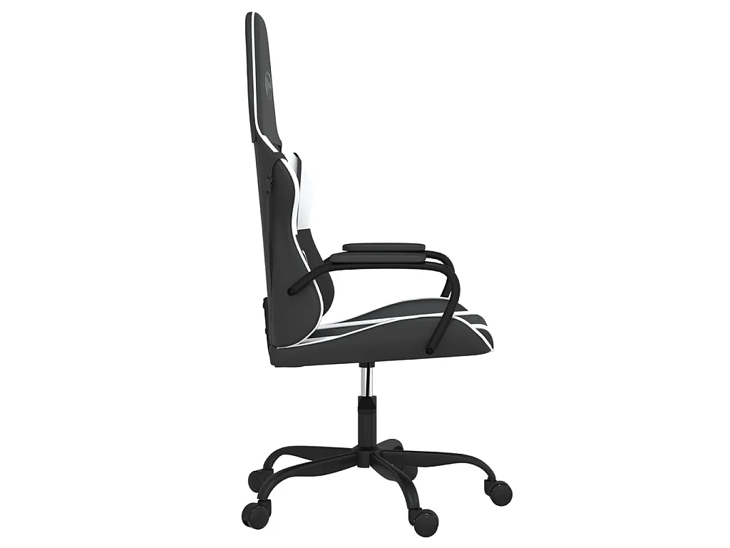 Gaming-Stuhl Schwarz und Weiß Kunstleder