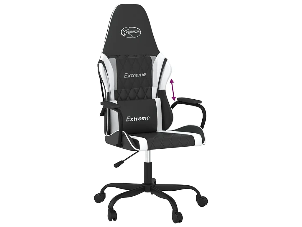 Gaming-Stuhl Schwarz und Weiß Kunstleder