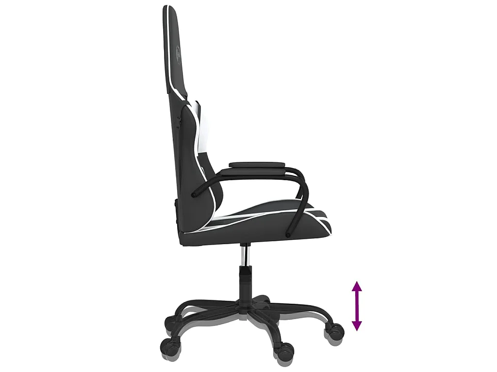 Gaming-Stuhl Schwarz und Weiß Kunstleder