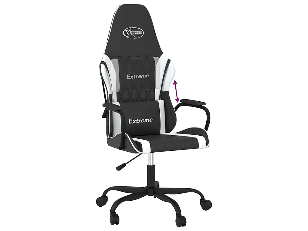 Gaming-Stuhl Schwarz und Weiß Kunstleder