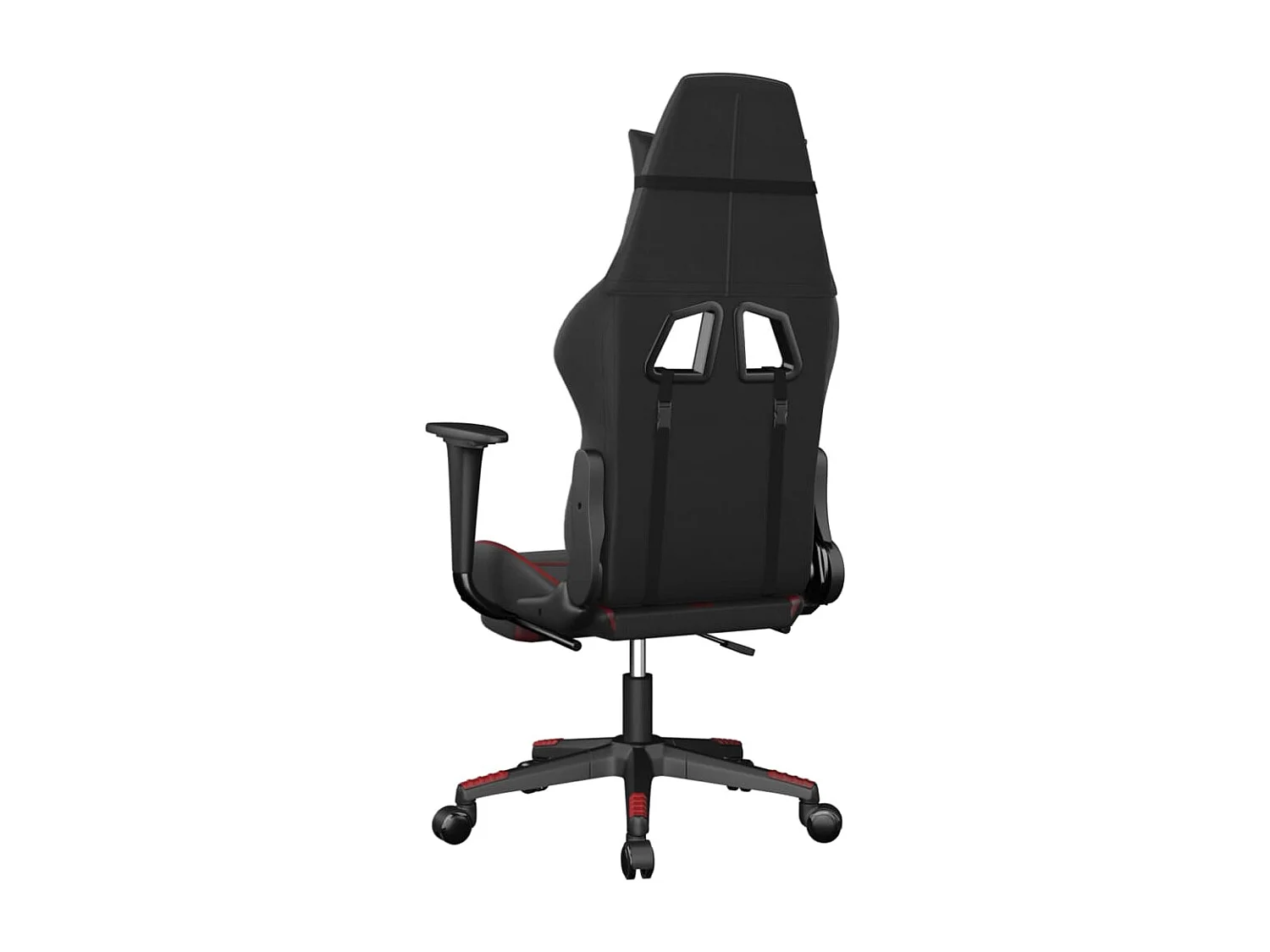 Gaming-Stuhl mit Massage & Fußstütze Schwarz Weinrot Kunstleder