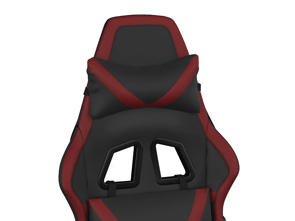 Sedia Gaming Massaggio Poggiapiedi Nero e Rosso Vino Similpelle