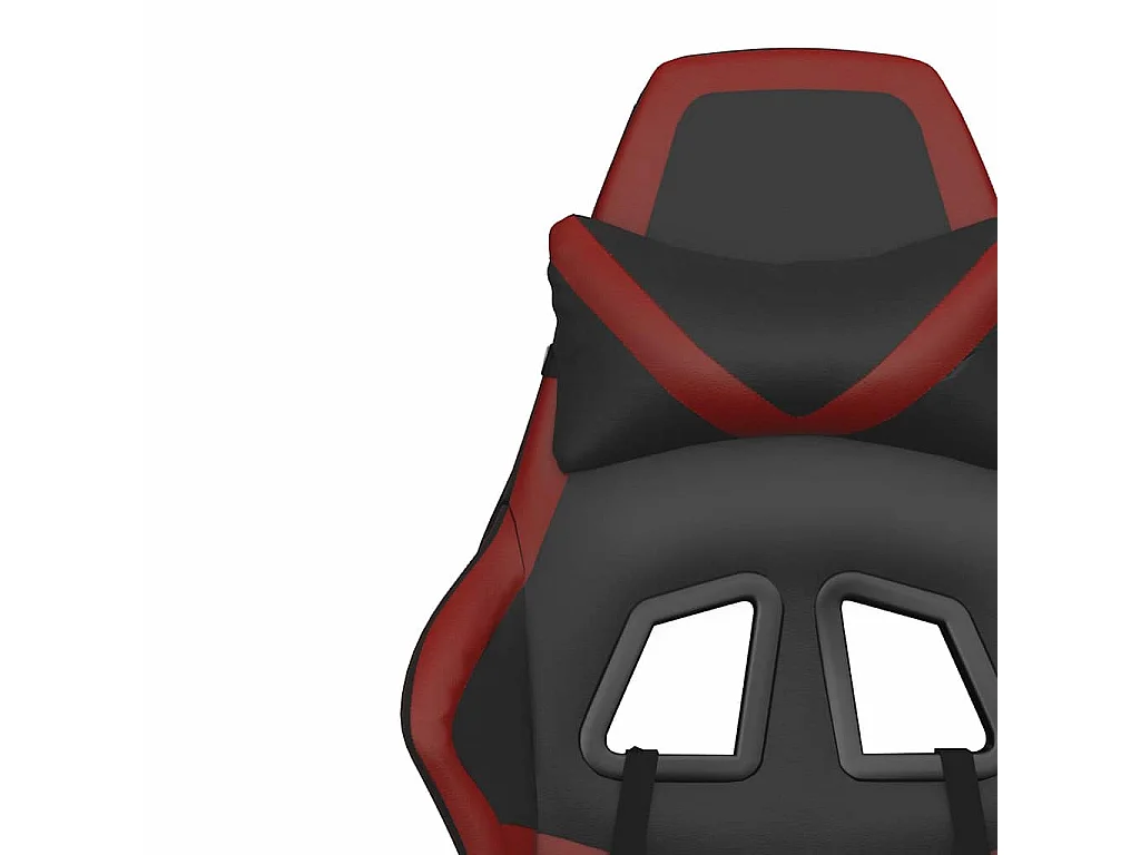 Sedia Gaming Massaggio Poggiapiedi Nero e Rosso Vino Similpelle