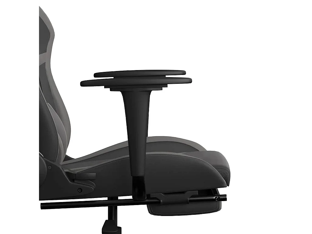 Chaise de jeu de massage avec repose-pied Noir&Gris Similicuir